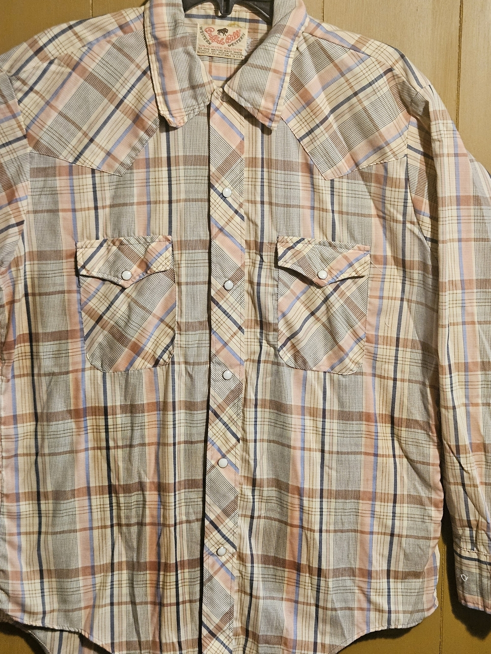 Buffalo Bill Plaid Shirt in Beige, Brown & Blue